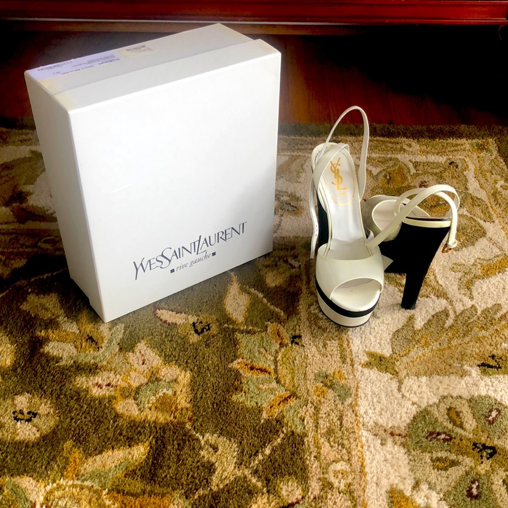 Yves SaintLaurent Rive Gauche Wedge Heel - Picture 1 of 8